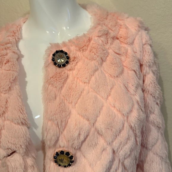 Me Jane Faux Fur Pink Teddy Jacket - Picture 5 of 10